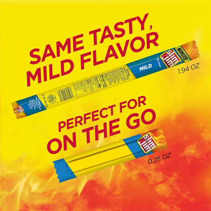 available in four flavors: original, mild, jalapeño, and pepperoni 'n cheese