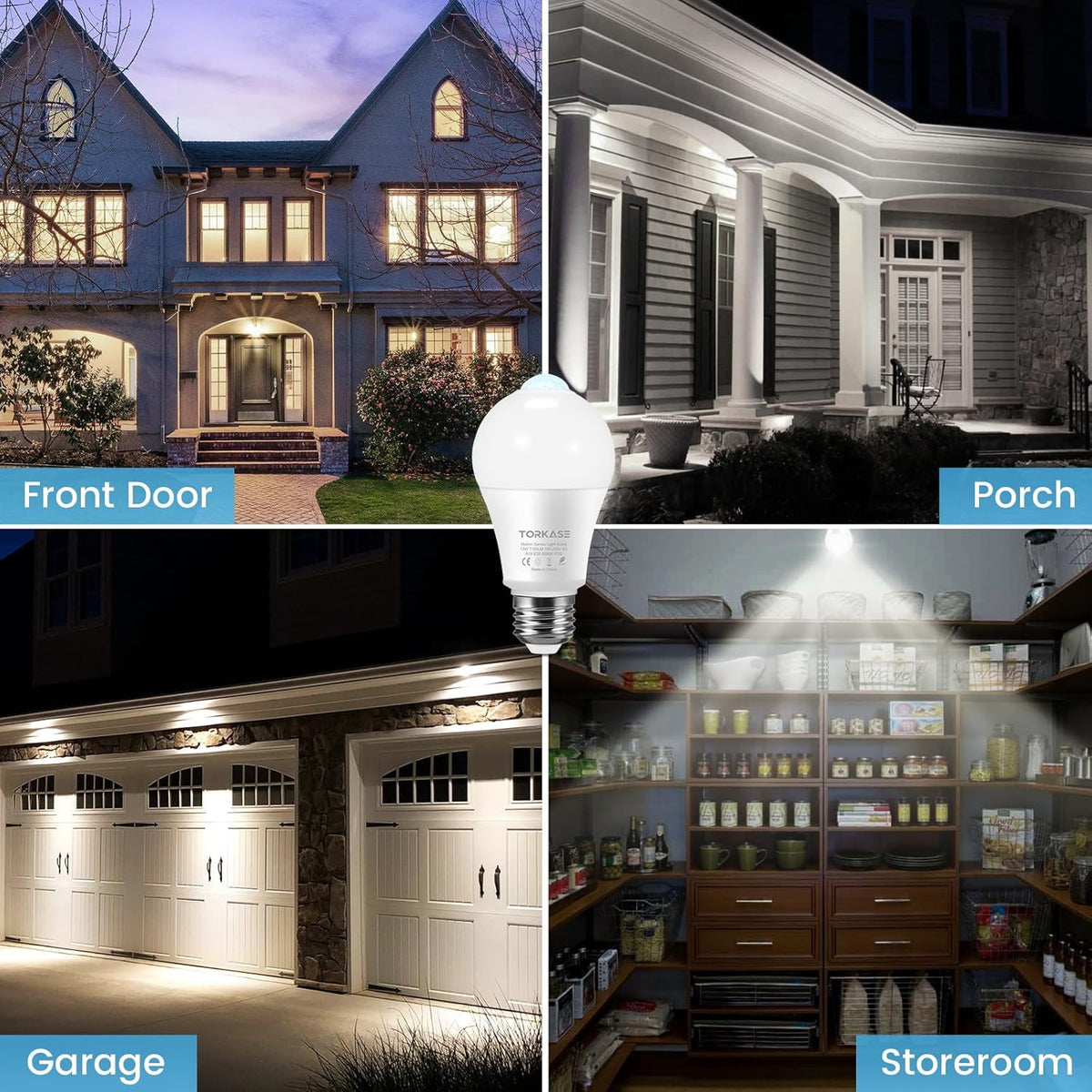 available in motion sensor and light sensor-only variants, in 5000k daylight or warm white, and 1/2/4/6 count packs