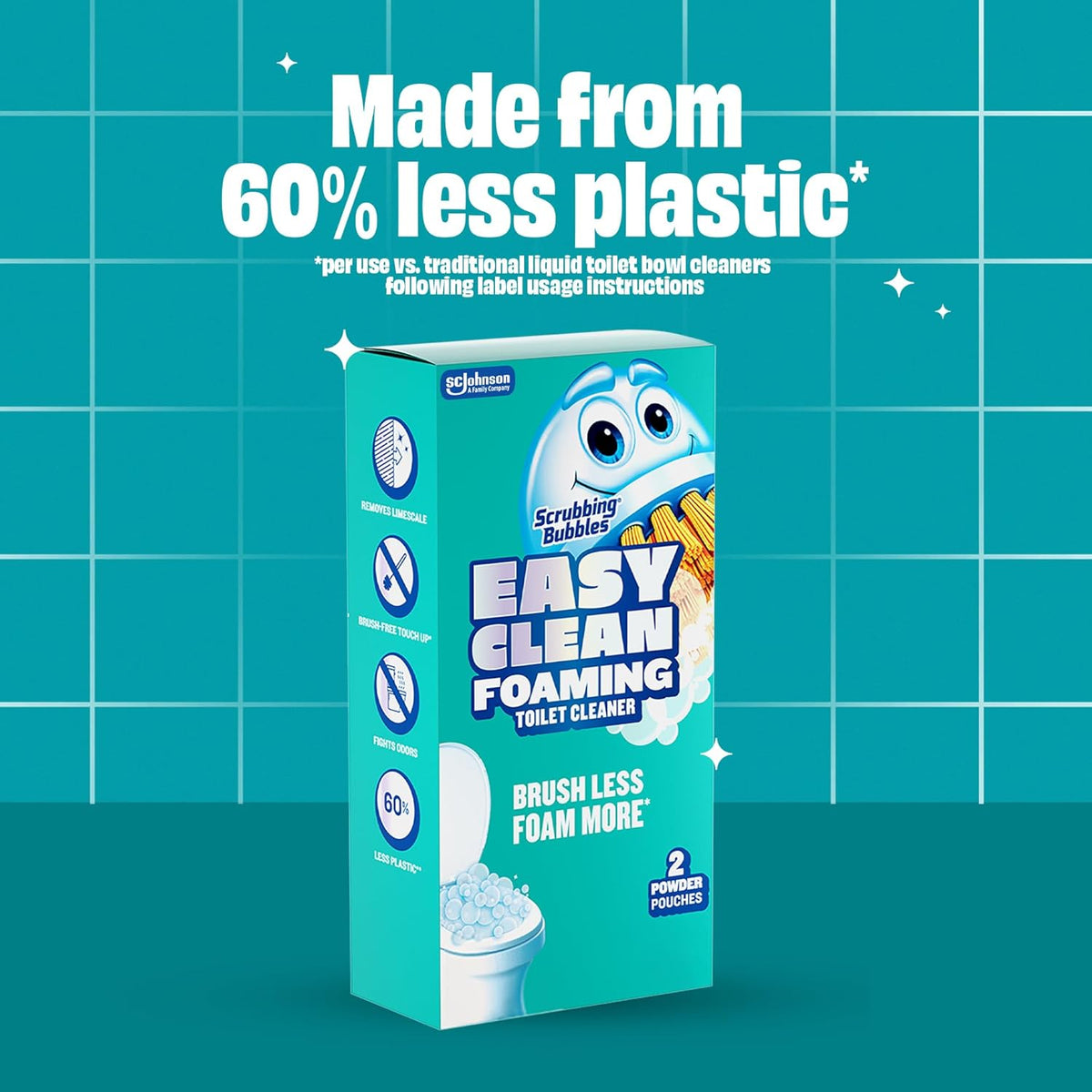 available in multi-pack counts (2, 5, and 6 pouches) for different household sizes and cleaning frequencies