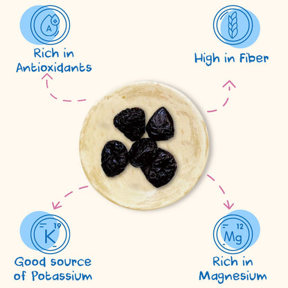 available in standard and probiotic-infused prune varieties