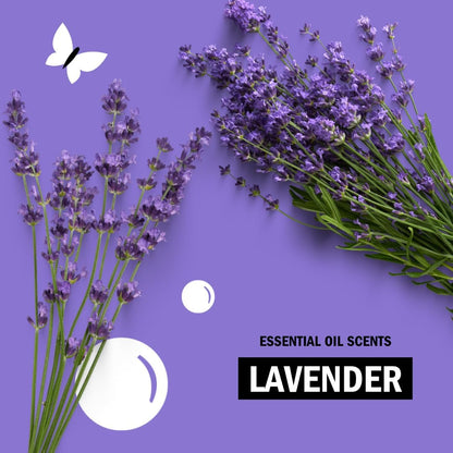 available in three scent profiles (lavender, ocean mist, unscented) and two load sizes (60 and 120 loads)