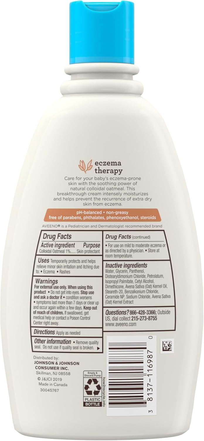 Aveeno Baby Eczema Therapy Cream – Nursery and Kids' Room Moisturizer for Dry, Itchy Skin Relief