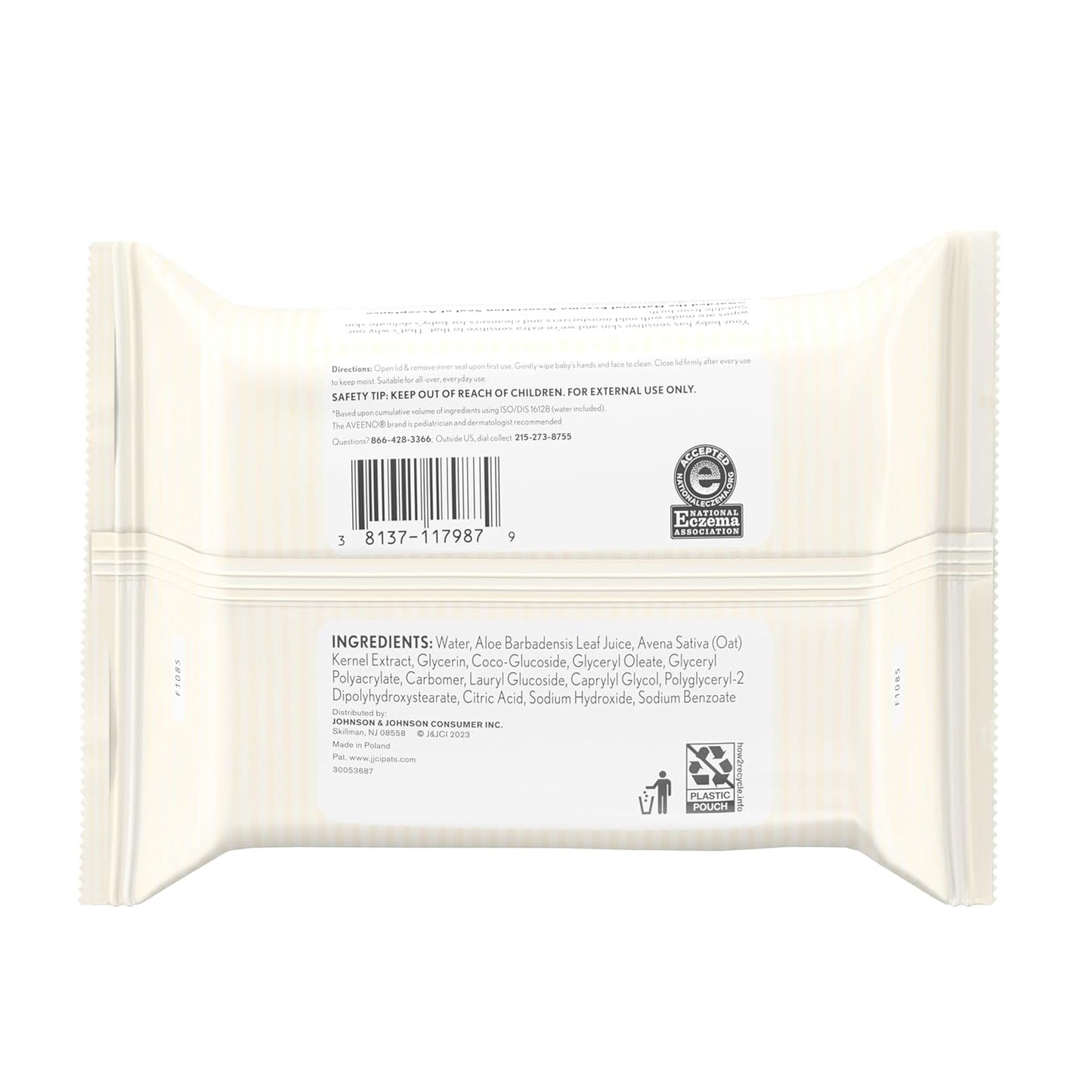 Aveeno Baby Safe-Formula Hand & Face Wipes – Chemical-Free Cleaning for Sensitive Baby Skin