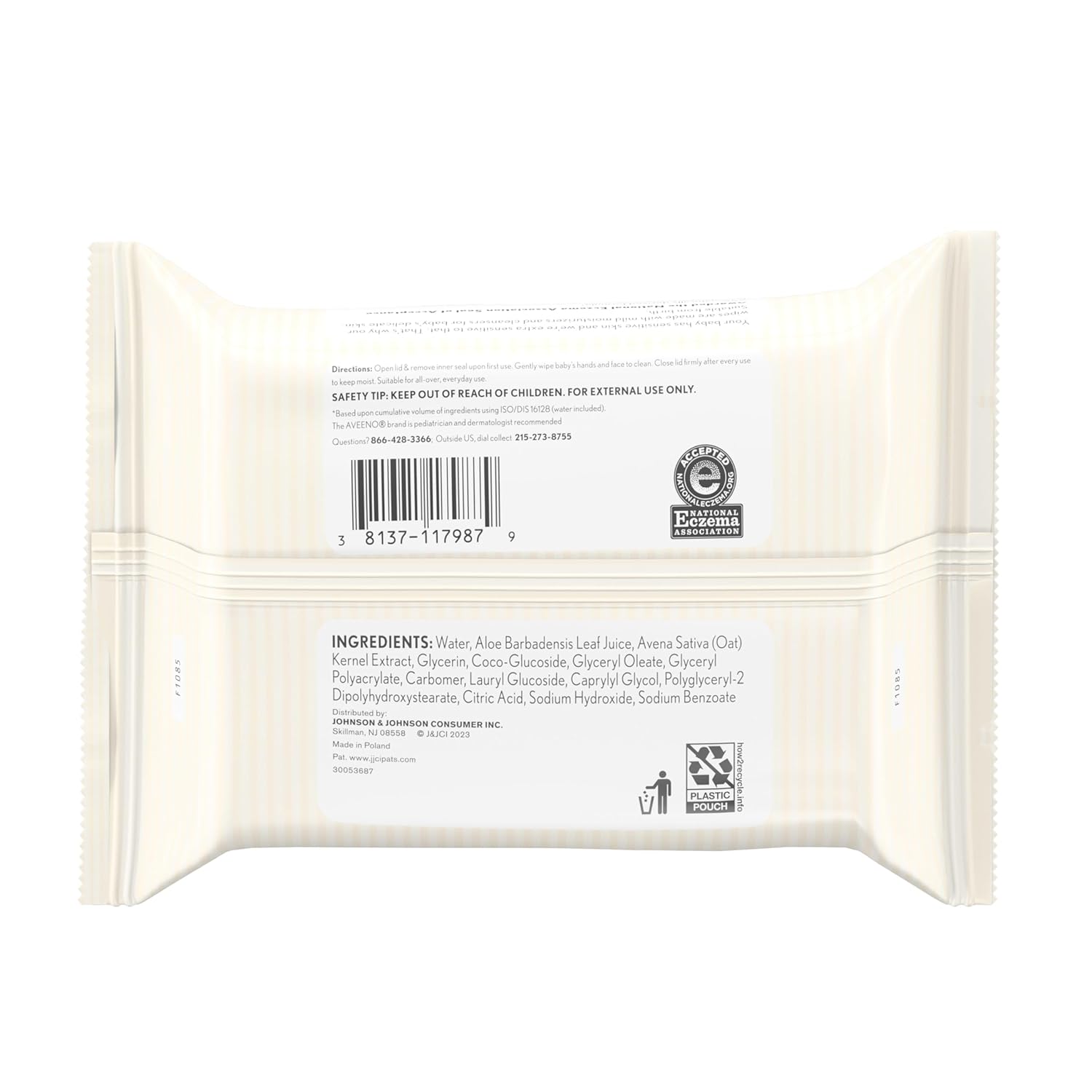 Aveeno Baby Safe-Formula Hand & Face Wipes – Chemical-Free Cleaning for Sensitive Baby Skin