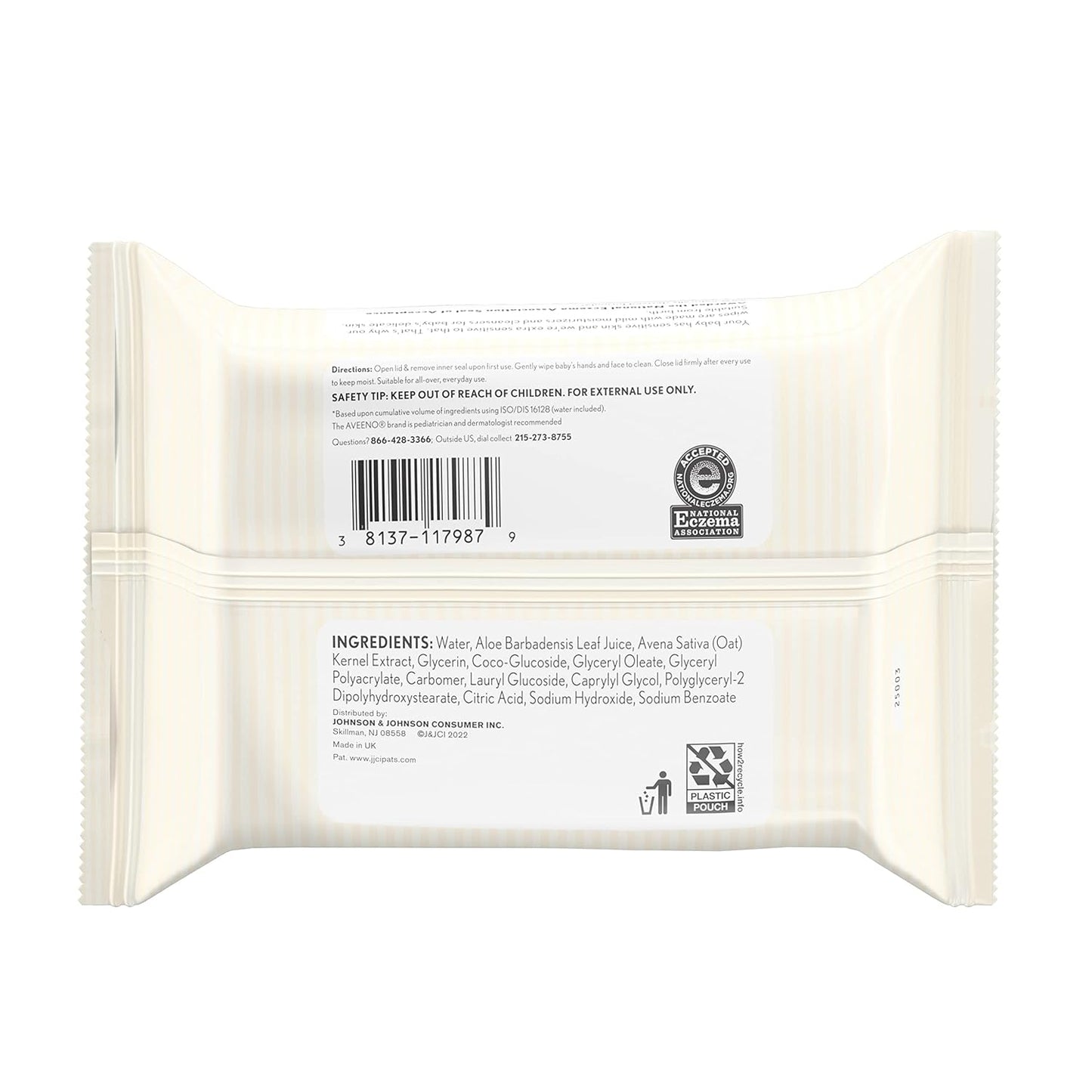 Aveeno Baby Safe-Formula Hand & Face Wipes – Chemical-Free Cleaning for Sensitive Baby Skin