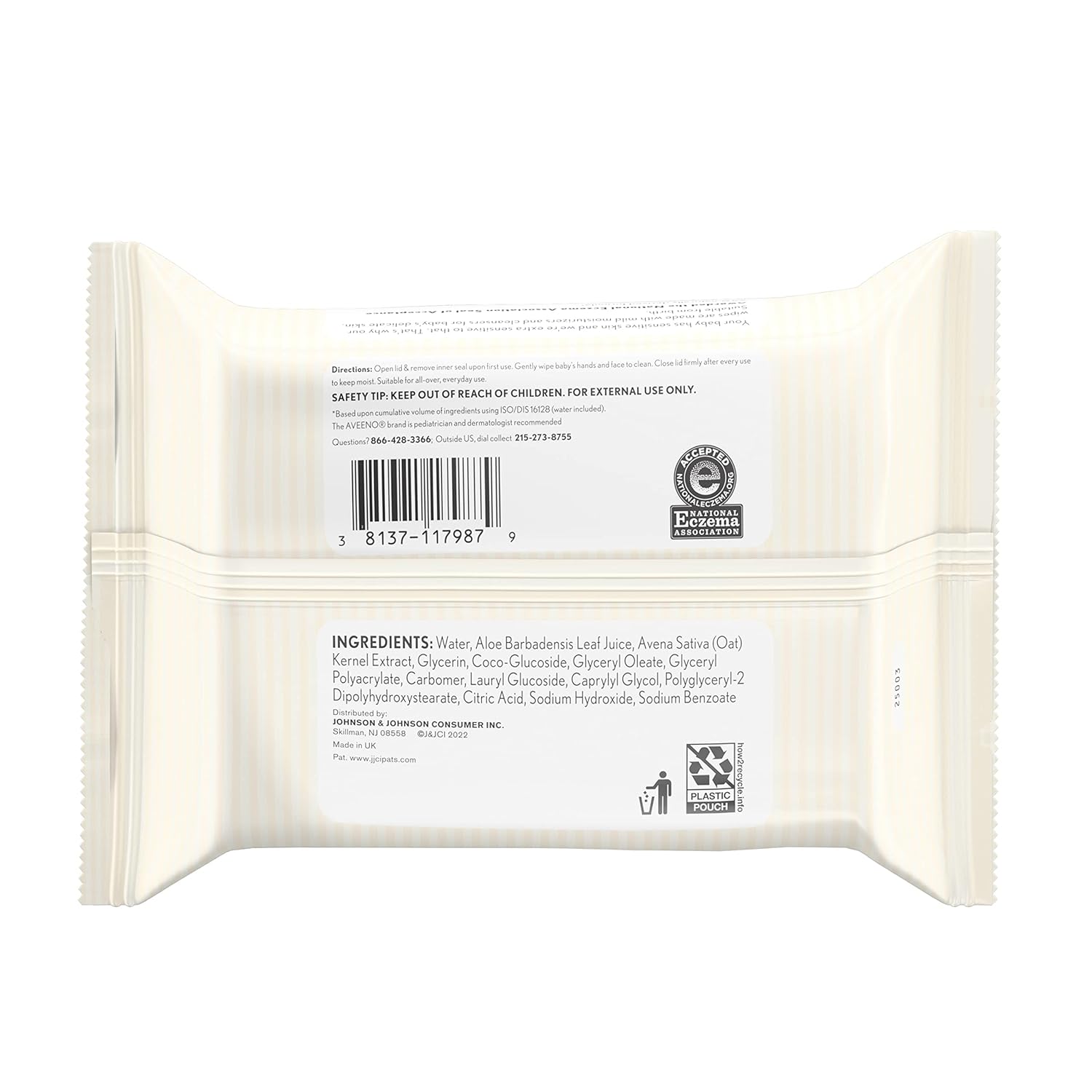 Aveeno Baby Safe-Formula Hand & Face Wipes – Chemical-Free Cleaning for Sensitive Baby Skin