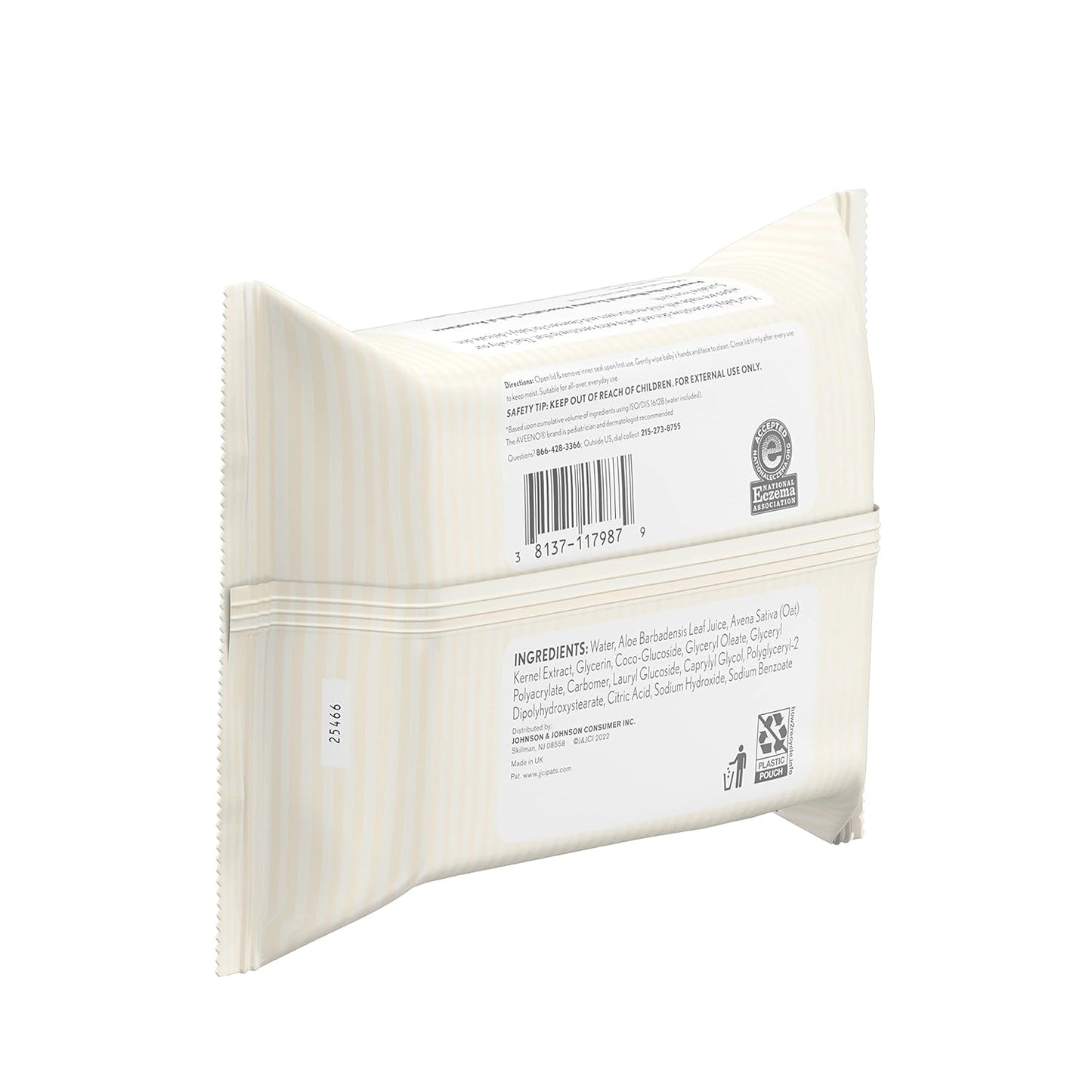 Aveeno Baby Safe-Formula Hand & Face Wipes – Chemical-Free Cleaning for Sensitive Baby Skin