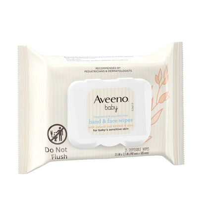 Aveeno Baby Safe-Formula Hand & Face Wipes – Chemical-Free Cleaning for Sensitive Baby Skin