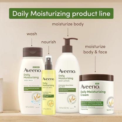 Aveeno Daily Moisturizing Body Wash for Sensitive Skin – Self-Care Gift Set Starter for Mom, 33 fl oz