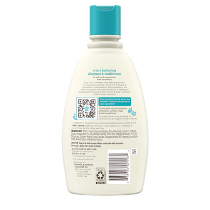 Aveeno Kids 2-in-1 Shampoo & Conditioner, Tear-Free Safe Formula for Sensitive Young Skin