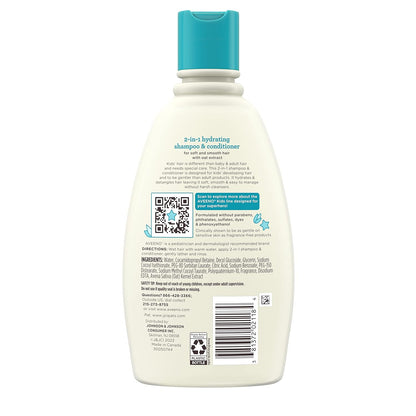 Aveeno Kids 2-in-1 Shampoo & Conditioner, Tear-Free Safe Formula for Sensitive Young Skin