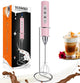 Rechargeable Frother with Stand - Pink