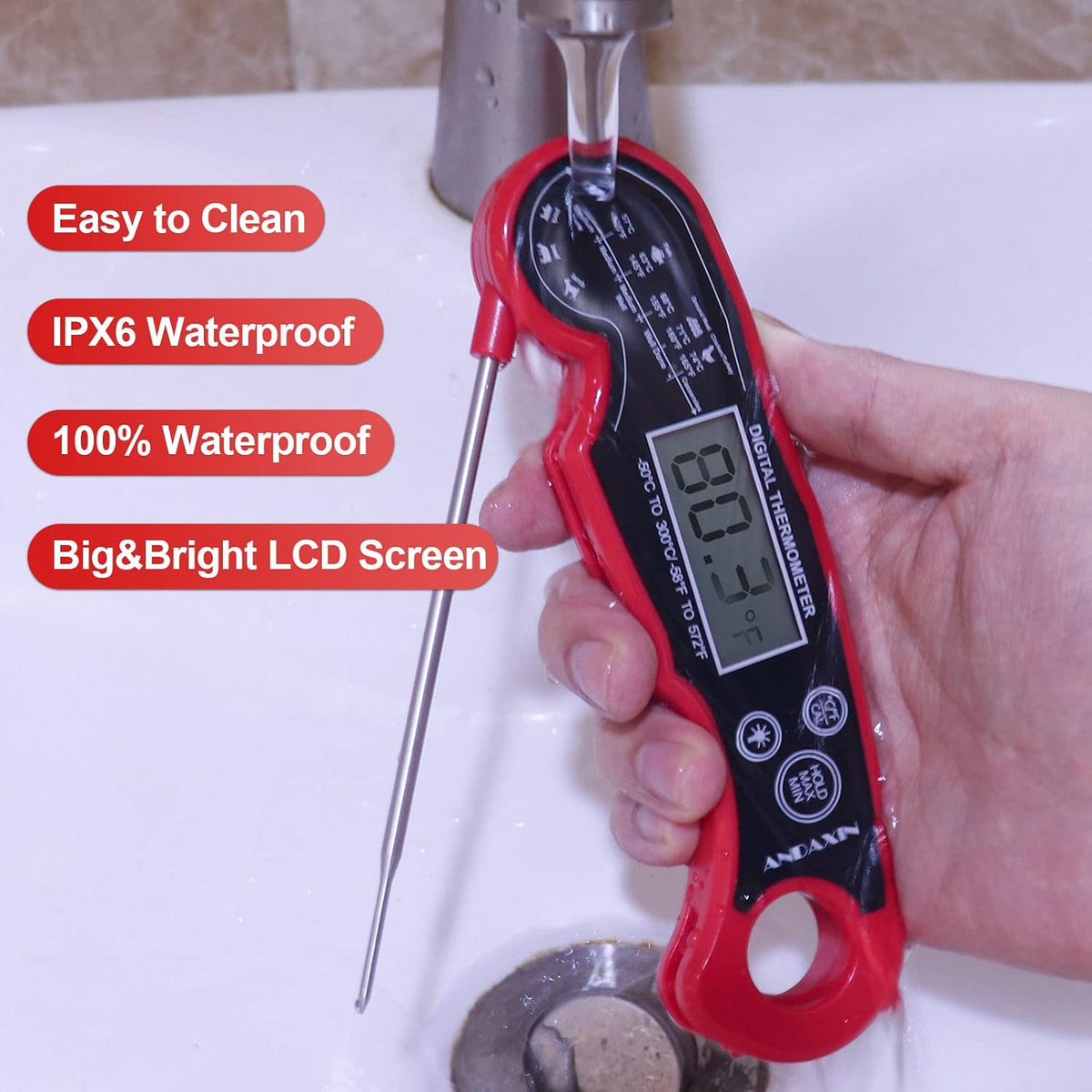 backlit lcd display for low-light cooking visibility