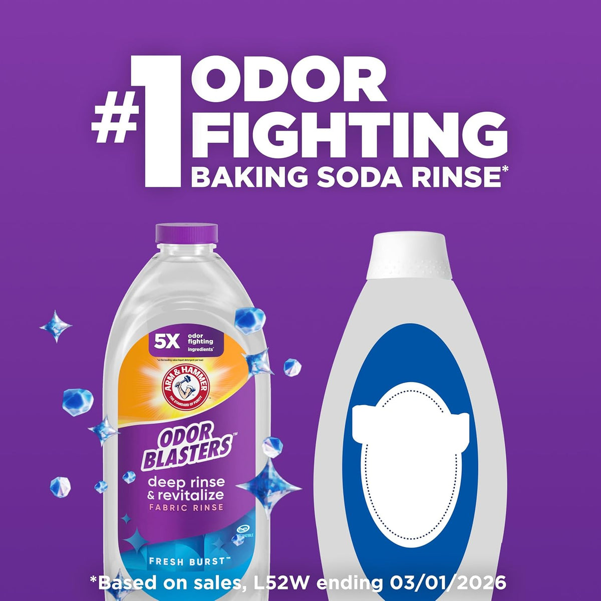 baking soda-powered rinse technology for deep fiber odor removal