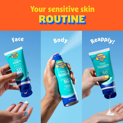 Banana Boat Sheer Sensitive Body Lotion SPF 50 – Broad-Spectrum Outdoor Sunscreen for Hiking, Camping, and Lake Days, 6oz
