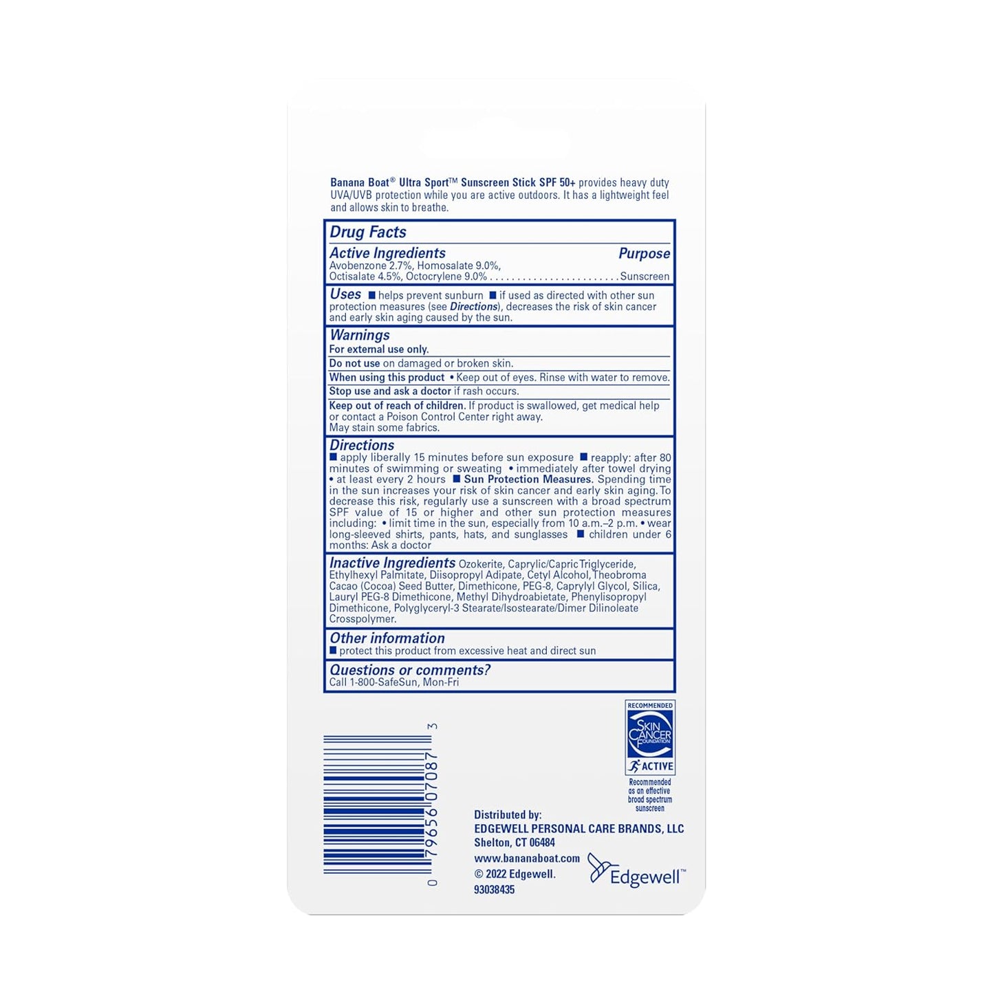Banana Boat Sport Ultra Sunscreen Stick SPF 50 – No-Sting Eye Formula for Kids & Active Families