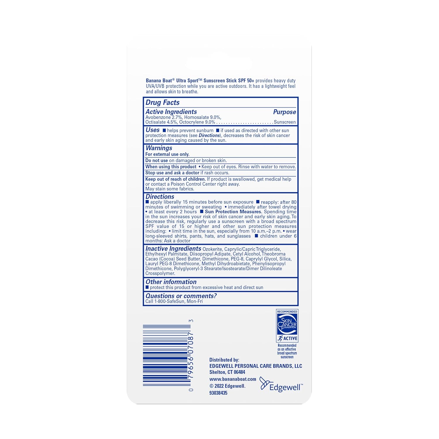 Banana Boat Sport Ultra Sunscreen Stick SPF 50 – No-Sting Eye Formula for Kids & Active Families