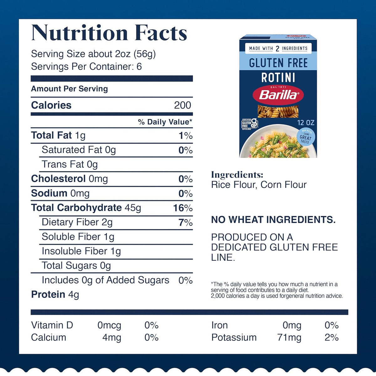 Barilla Gluten Free Rotini Pasta, 12 oz - Clean-Label Pantry Staple for Celiac-Safe Family Dinners