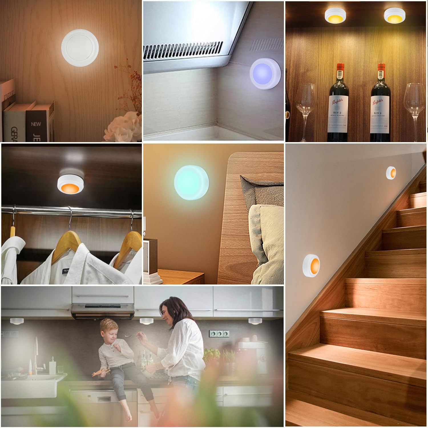 battery powered (3 aaa per puck) with no wiring required