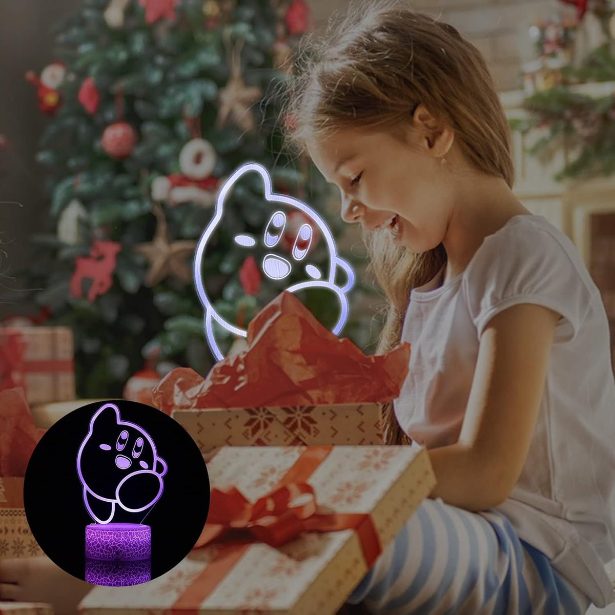 battery-powered tabletop design with included remote control