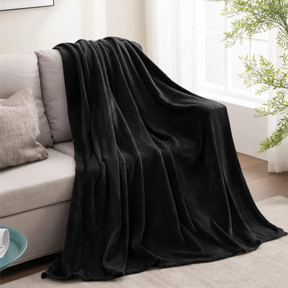 BEDELITE Lightweight Fleece Blanket – Clean Design Accent in Solid Neutrals for Minimalist Bedrooms