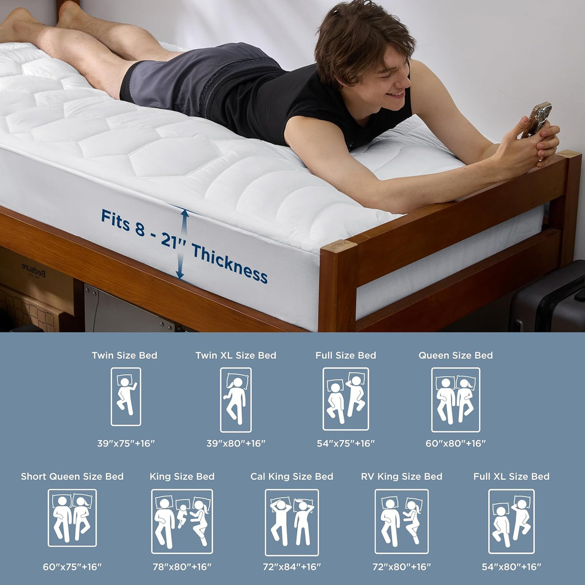 Bedsure Twin XL Mattress Cover – Hotel-Inspired Mattress Finish for an Instantly Cozier Bed