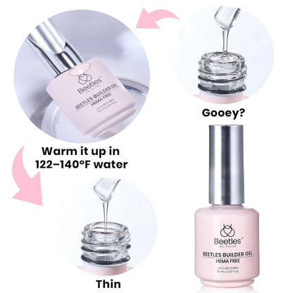 Beetles HEMA-Free Builder Gel – Two-Bottle Value Pack for a Clutter-Free Nail Station