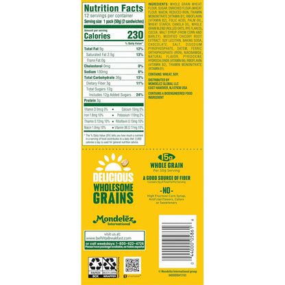 belVita Breakfast Sandwich Bars – Affordable Study Snack for the Dorm and Library, 12-Pack