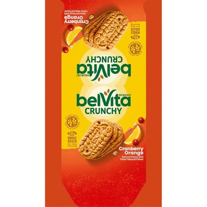 belVita Cranberry Orange Breakfast Biscuits – Road Trip Snack That Travels Without Refrigeration, 8 Packs of 4