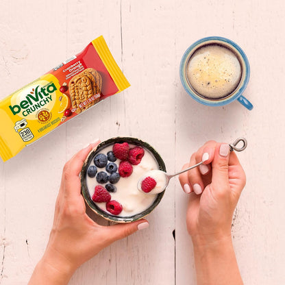 belVita Cranberry Orange Breakfast Biscuits – Road Trip Snack That Travels Without Refrigeration, 8 Packs of 4