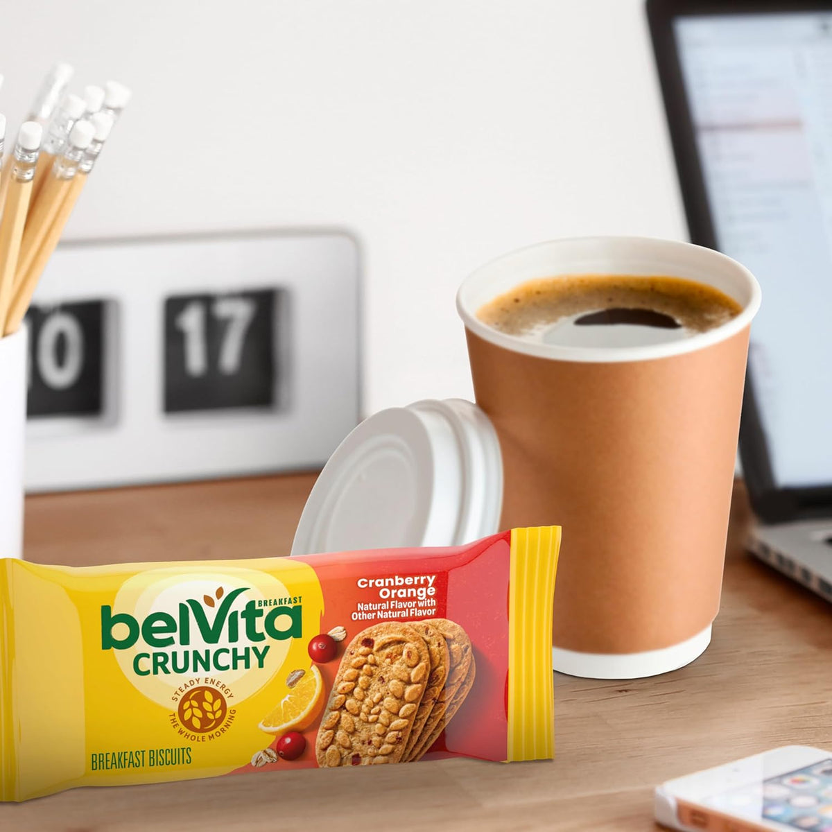 belVita Cranberry Orange Breakfast Biscuits – Road Trip Snack That Travels Without Refrigeration, 8 Packs of 4