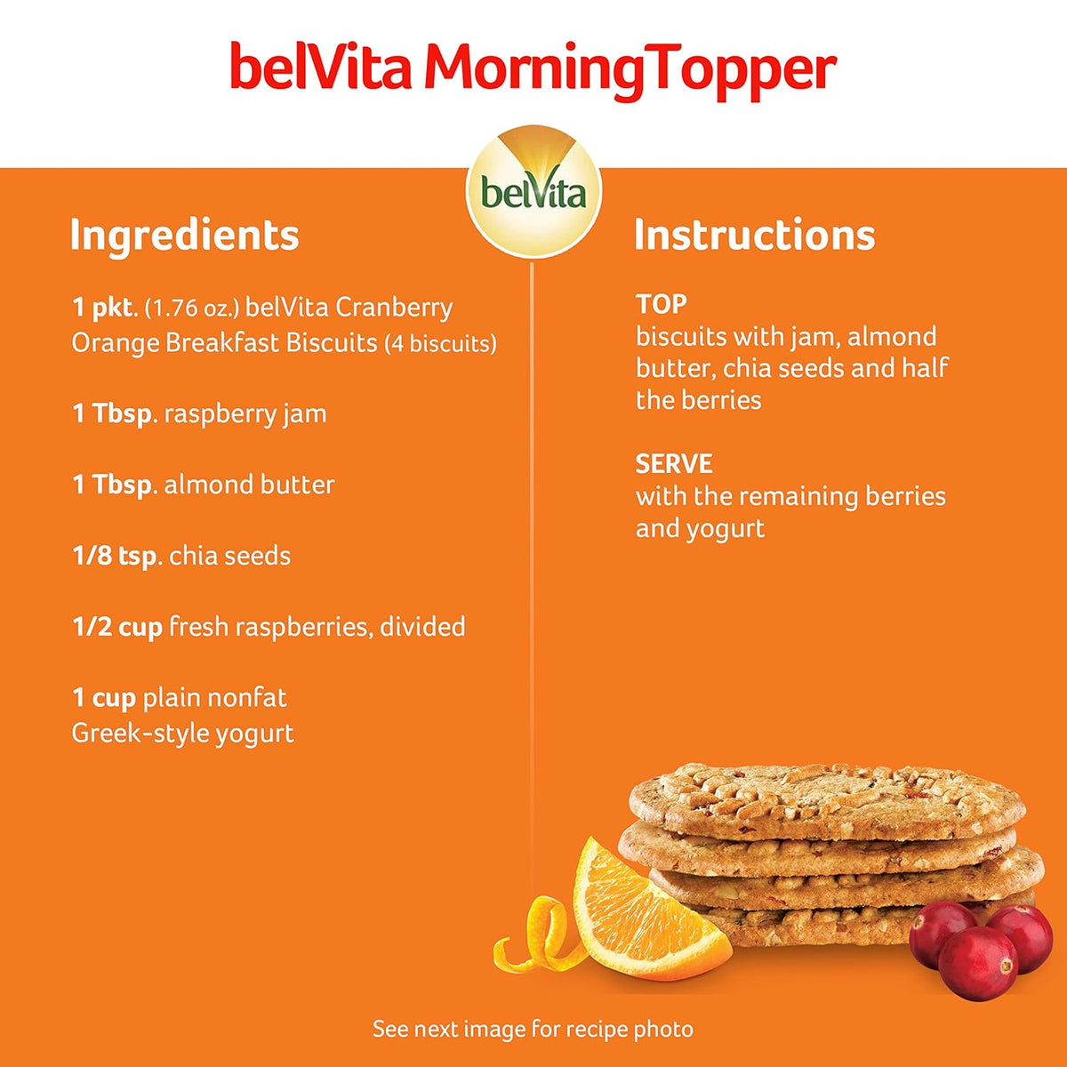 belVita Cranberry Orange Breakfast Biscuits – Road Trip Snack That Travels Without Refrigeration, 8 Packs of 4