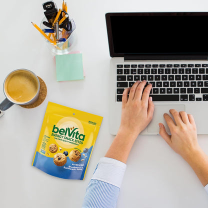 belVita Energy Snack Bites Blueberry Sunflower Seed – Lunchbox Add-On for School Day Mornings