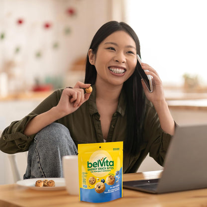 belVita Energy Snack Bites Blueberry Sunflower Seed – Lunchbox Add-On for School Day Mornings