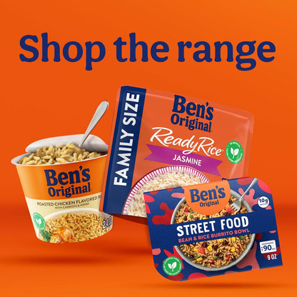 BEN'S ORIGINAL Ready Rice Jasmine Microwave Pouches — Family-Sized Six-Pack for Busy Mom Dinners