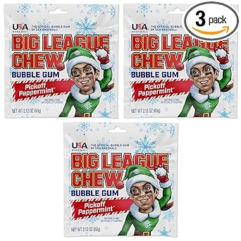Big League Chew Cotton Candy Bubble Gum 3-Pack - Low-Calorie Fat-Free Chewing Gum for Active Lifestyle and Training Days