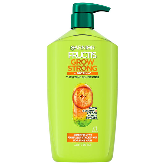 biotin, vitamin c, and blood orange extract formula targeting fine hair strength
