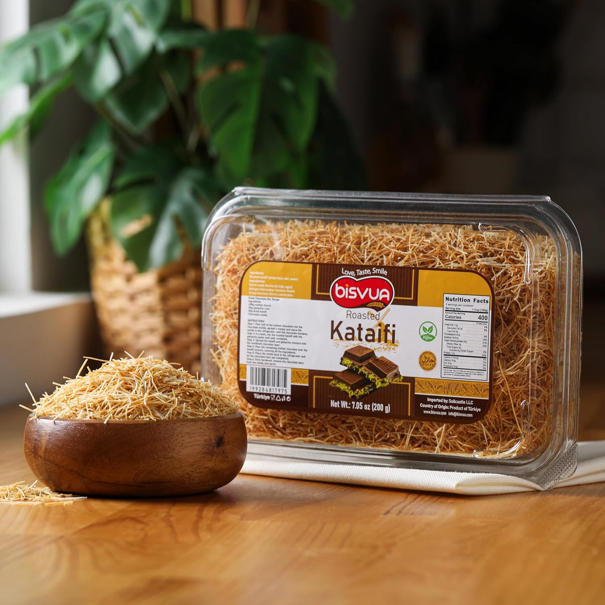 BISVUA Roasted Kataifi 200g – Ready-to-Use Shredded Phyllo Dough for Quick Dubai Chocolate Bar Content & Recipe Testing