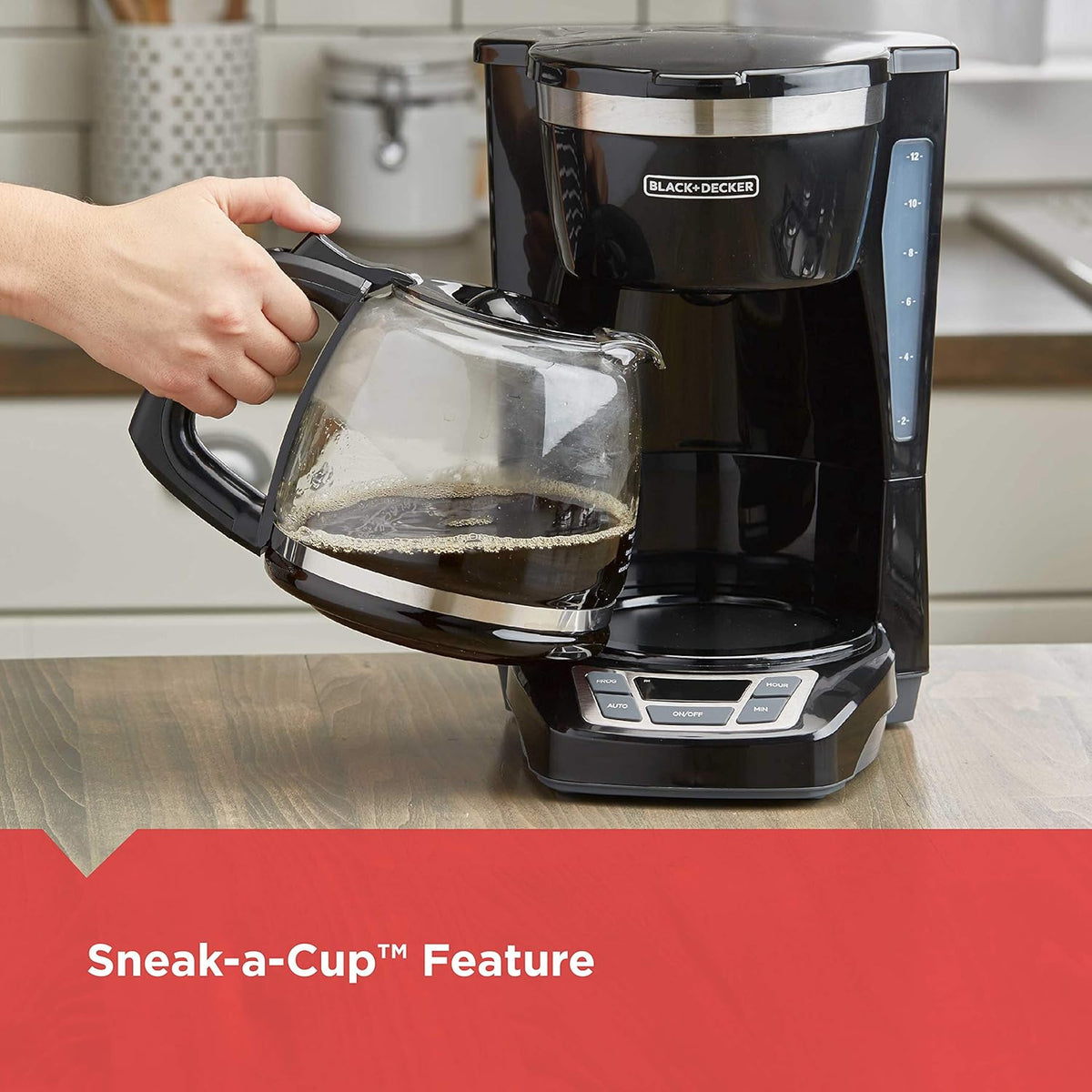 BLACK+DECKER Drip Coffee Maker with Vortex Brewing, Affordable Birthday Gift for Coffee-Drinking Friends and Family