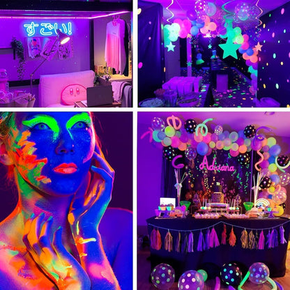 Black Light Strips for Glow Party – Unique Birthday Gift for Teen Girls and Boys, UV LED Room Decor with Remote