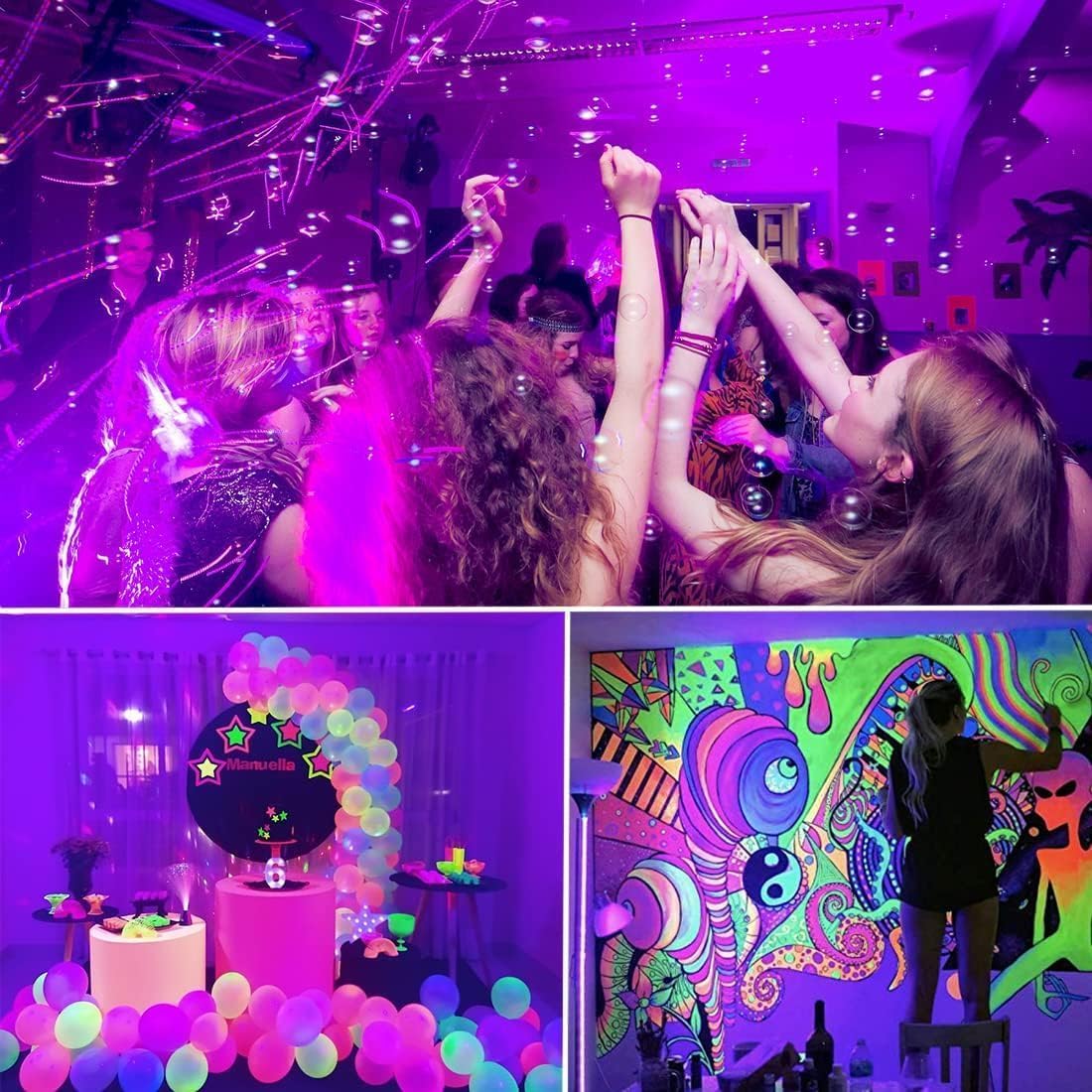 Black Light Strips for Glow Party – Unique Birthday Gift for Teen Girls and Boys, UV LED Room Decor with Remote