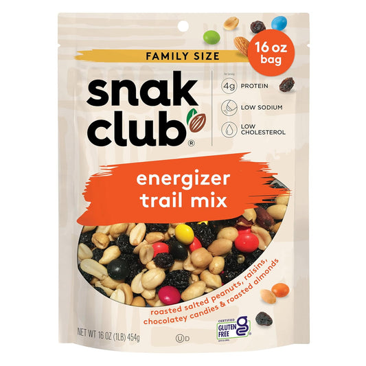 blend of roasted salted peanuts, roasted almonds, raisins, and chocolatey candies