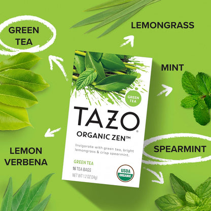 blended organic green tea with spearmint, lemon verbena, lemongrass, and lemon oil for a bright citrus-mint profile