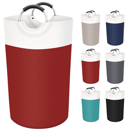 BlissTotes 90L Laundry Basket, Freestanding Laundry Hamper, Collapsible Dirty Clothes Hamper, Waterproof Fabric with Foam Protected Aluminum Handles for College, Dorm, Family (Red)