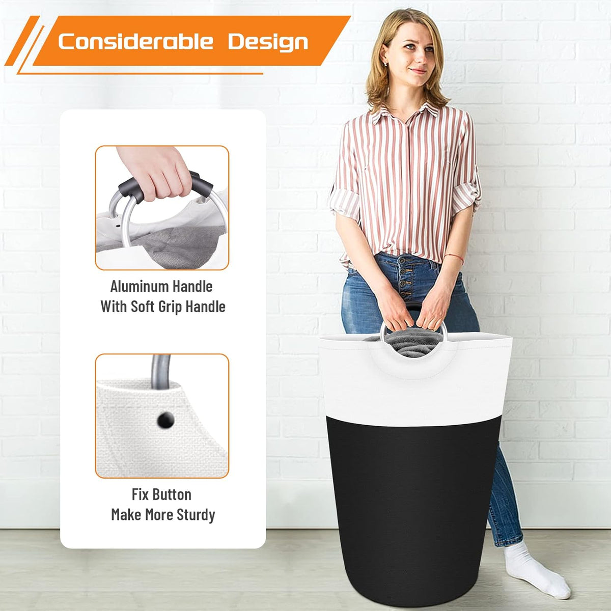 BlissTotes Home Office Laundry Basket for Efficient Workday Routines, Foldable Hamper Behind the Desk