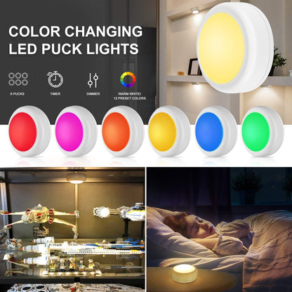 BLS LED Puck Lights — Flameless Night Lighting for Stairways and Dark Hallways
