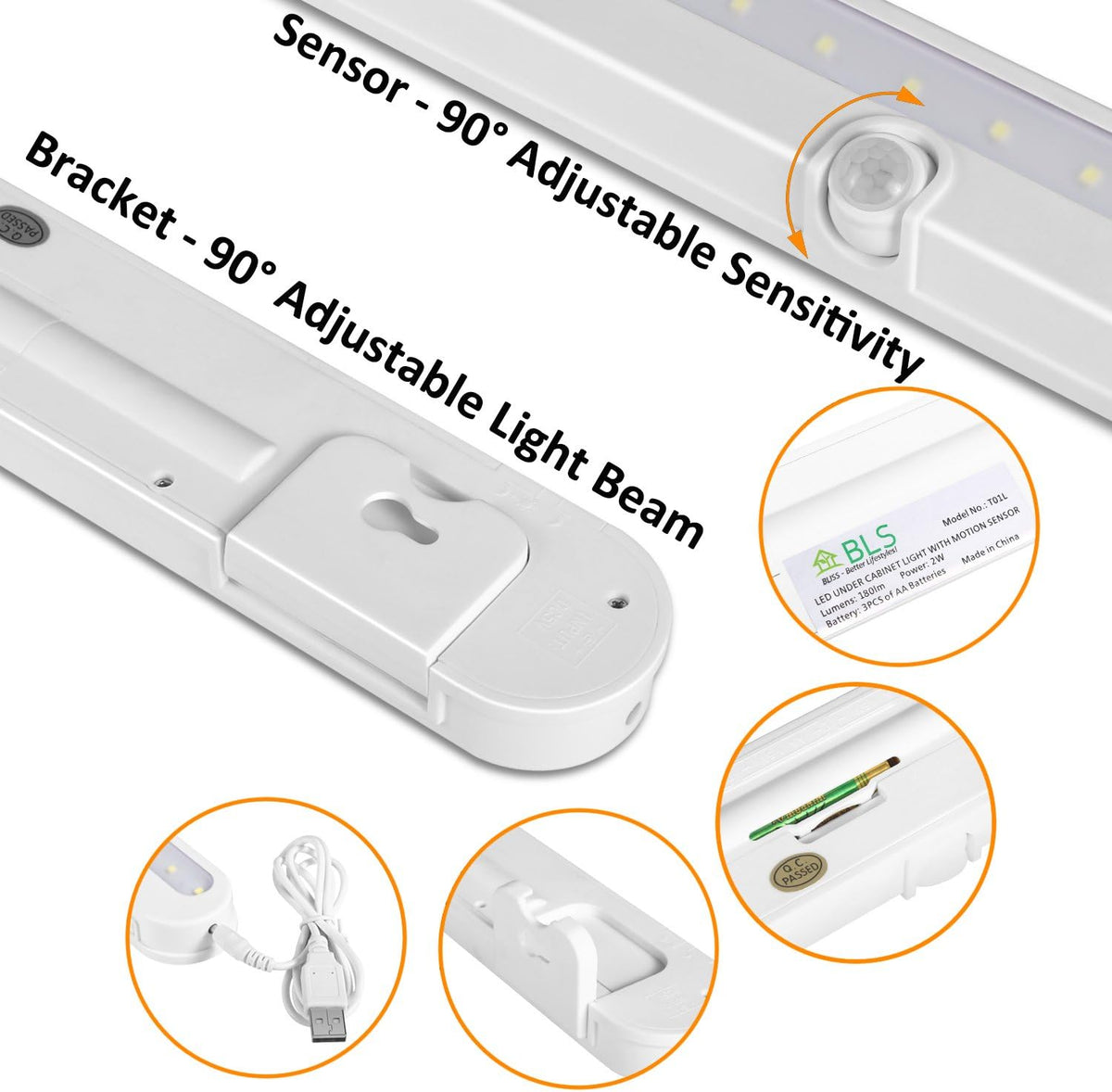 BLS T01L Workshop Motion Light – Portable Battery Task Lighting for Garage, Shed, and Laundry Room Counters