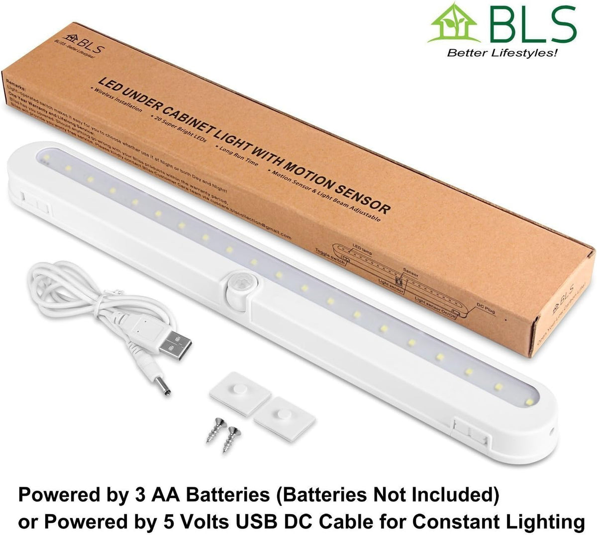 BLS T01L Workshop Motion Light – Portable Battery Task Lighting for Garage, Shed, and Laundry Room Counters