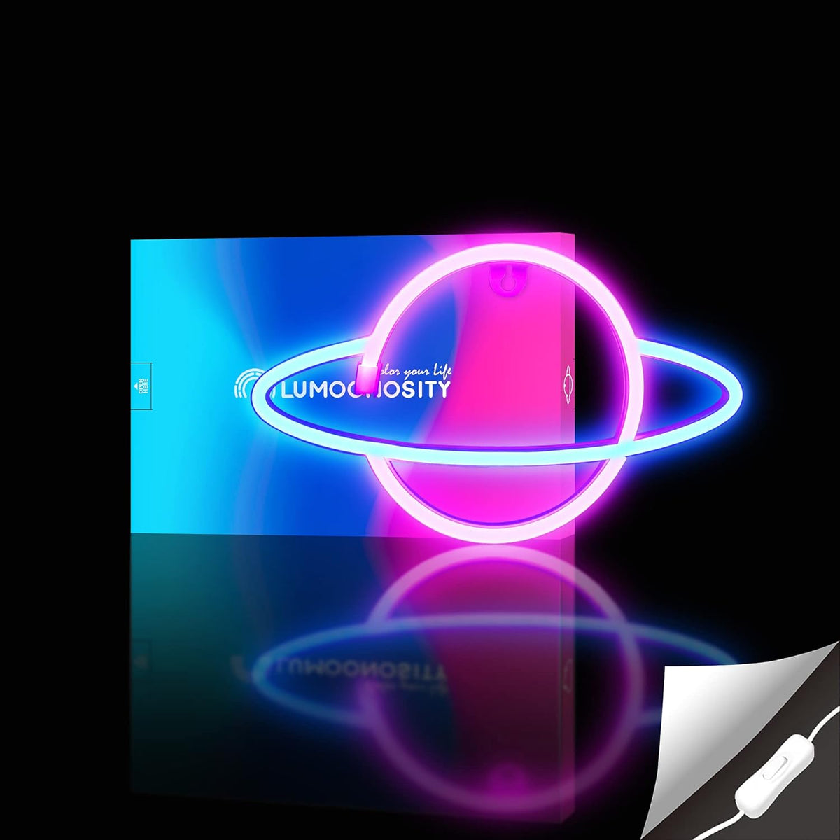 blue and pink premium led neon-style illumination
