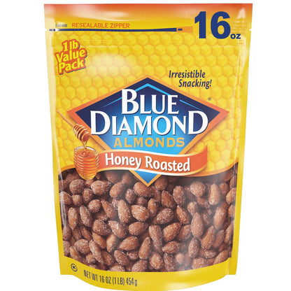 Blue Diamond Almonds Honey Roasted Snack Almonds – High-Protein Wellness Snack for Home Kitchen and Desk Drawer